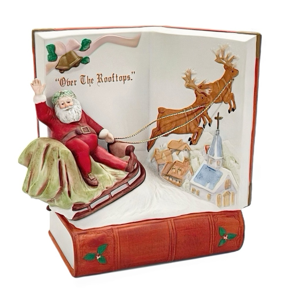 1988 Vintage Lefton Victorian Santa Collection Porcelain Music Box